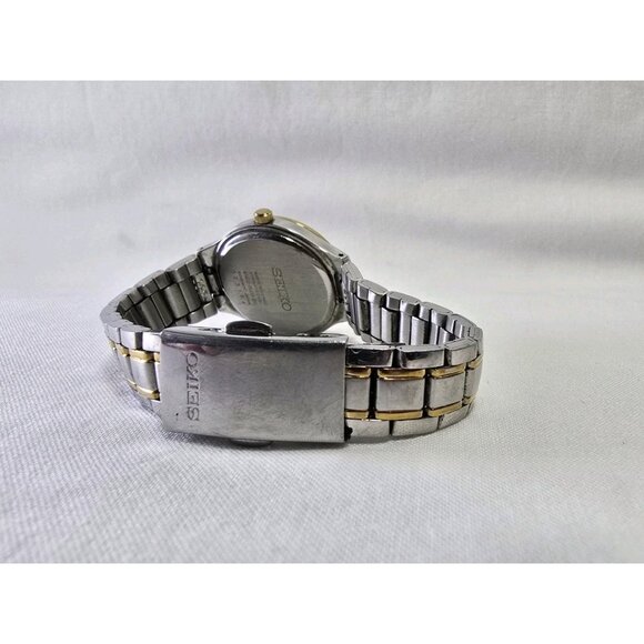 Ladies Seiko 6N22-00D0 Two Tone Accented Calendar Quartz Watch New Battery - Picture 6 of 8